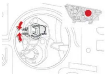 Diagram of a vehicle interior showing engine components and directional arrows (no text or labels)