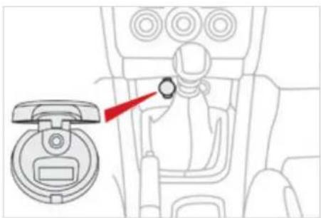 Diagram showing a device dial with a red arrow pointing to the dial, likely indicating a control or safety indicator.