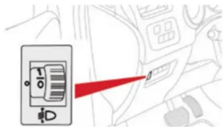 Diagram showing a device with a red arrow pointing to a small component, likely indicating a location or connection point.