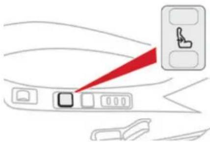 Diagram showing airplane seat positions and a red triangular warning triangle (no text or symbols)