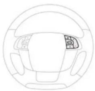 Top-down line drawing of a car steering wheel (no text or symbols)