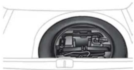 Cross-sectional diagram of a car showing internal components (no text or labels)