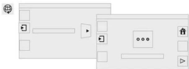 Two identical gray rectangular UI elements with control buttons and icons, no text or symbols present.