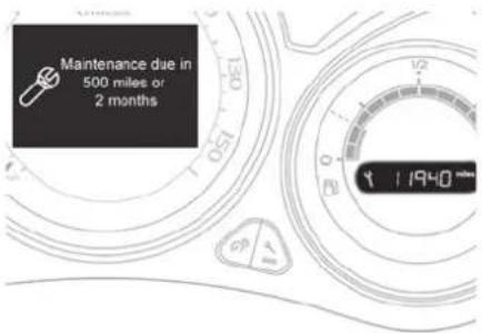 Maintenance due in 500 miles or 2 months 1/2 0 N 11940 min 60