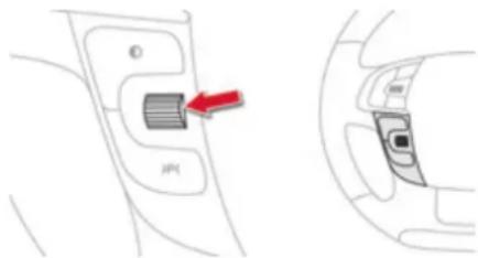 Diagram showing a car door switch with a red arrow pointing to the left side of the door panel.