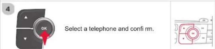 4 OK Select a telephone and confi rm.
