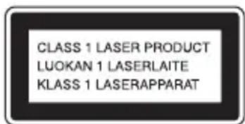 CLASS 1 LASER PRODUCT LUOKAN 1 LASERLAITE KLASS 1 LASERAPPARAT