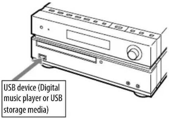 USB device (Digital music player or USB storage media)