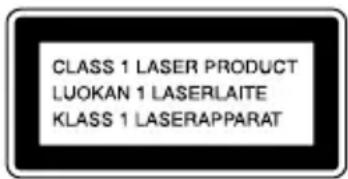 CLASS 1 LASER PRODUCT LUOKAN 1 LASERLAITE KLASS 1 LASERAPPARAT