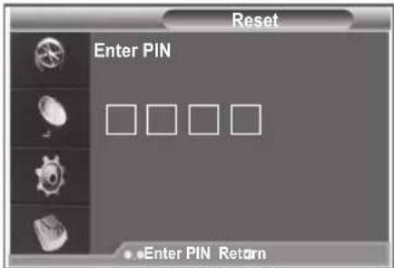 Reset Enter PIN □ □ □ □ • Enter PIN Return