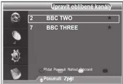 Upravit oblibené kanály 2 BBC TWO ★ 7 BBC THREE ★ Přídal Posunuti Nahed Ostranil Posunuti Zpět
