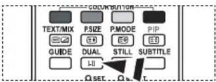 COLOR/BUTTON TEXT/MIX P.SIZE P.MODE PIP GUIDE DUAL STILL SUBTITLE I-II Q SET Q L