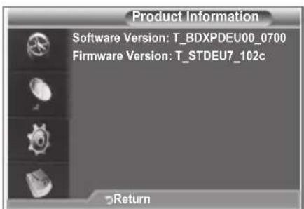 Product Information Software Version: T_BDXPDEU00_0700 Firmware Version: T_STDEU7_102c Return
