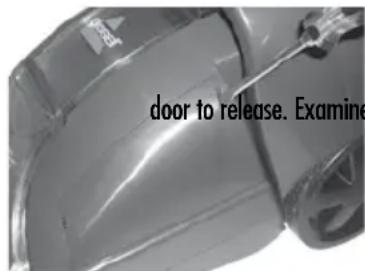 door to release. Examine