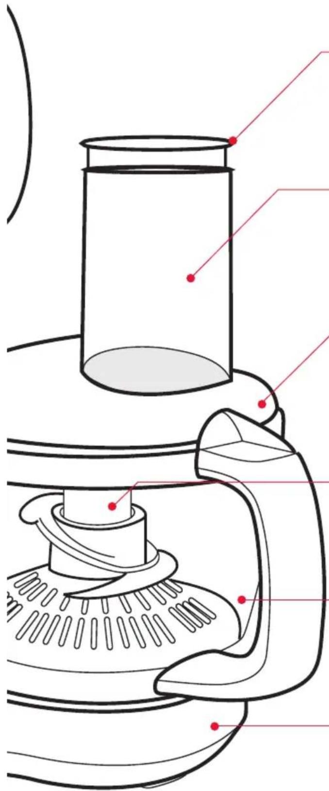 Diagram of a kitchen appliance with labeled parts in Chinese, showing internal components and measurement indicators.