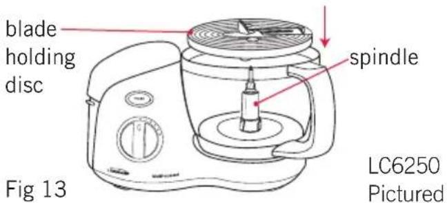 blade holding disc spindle Fig 13 LC6250 Pictured