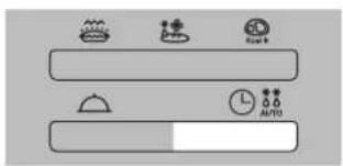 Weather interface icons including beach, moon, and alarm clock with time and date labels