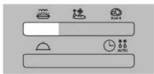 Weather interface icons including alarm, snow, car, moon, clock, and auto