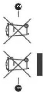 Diagram showing two identical electrical circuit symbols labeled ① and ②, each with cross-shaped components and a rectangular block below.