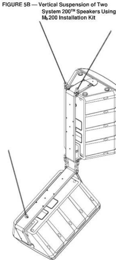 FIGURE 5B — Vertical Suspension of Two System 200™ Speakers Using M200 Installation Kit