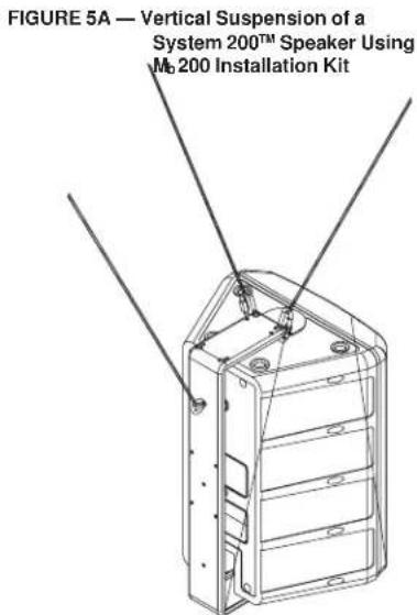 FIGURE 5A — Vertical Suspension of a System 200™ Speaker Using M_200 Installation Kit