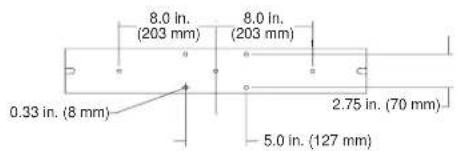 8.0 in. (203 mm) 8.0 in. (203 mm) 0.33 in. (8 mm) 2.75 in. (70 mm) 5.0 in. (127 mm)