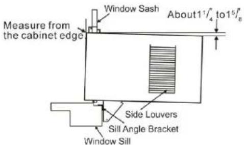 Window Sash Measure from the cabinet edge About1½/4" to1½/8" Side Louvers Sill Angle Bracket Window Sill