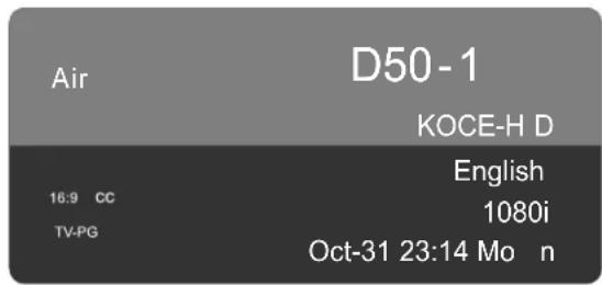Air D50 - 1 KOCE-H D English 16:9 CC 1080i TV-PG Oct-31 23:14 Mon n