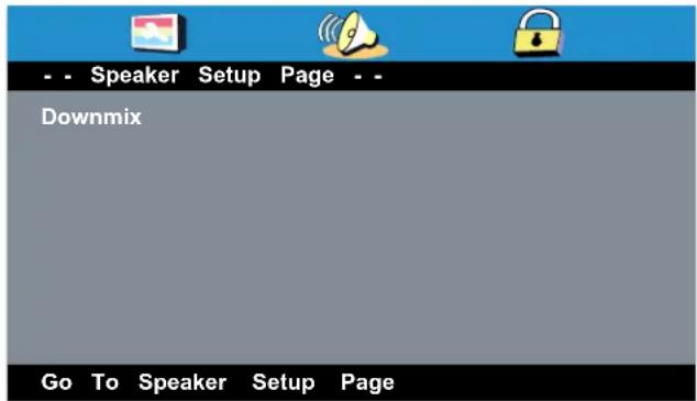 - - Speaker Setup Page - - Downmix Go To Speaker Setup Page