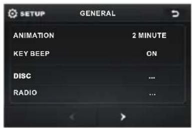 SETUP GENERAL ANIMATION 2 MINUTE KEY BEEP ON DISC ... RADIO ...