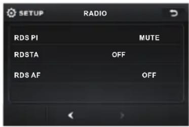 RDS PI MUTE RDSTA OFF RDS AF OFF
