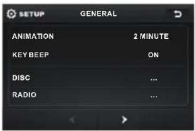 SETUP GENERAL ANIMATION 2 MINUTE KEY BEEP ON DISC ... RADIO ...