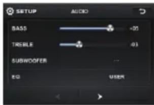 BASS TREBLE SUBWOOFER EQ AUDIO +05 +01 ... USER