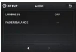 SETUP AUDIO LOUDNESS OFF FADERBALANCE ...
