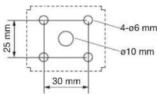 25 mm 30 mm 4-ø6 mm ø10 mm