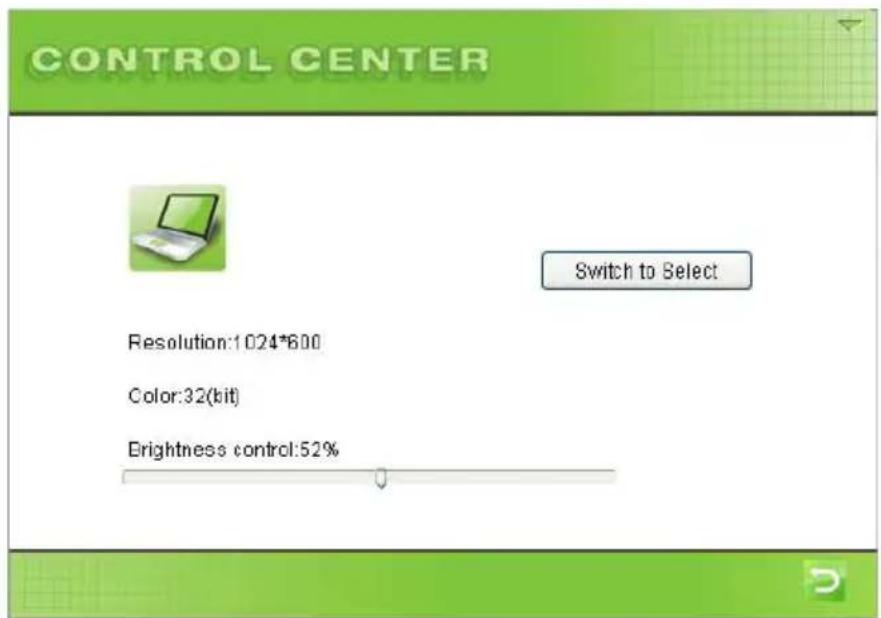 CONTROL CENTER Resolution:1024*600 Color:32(bit) Brightness control:52%