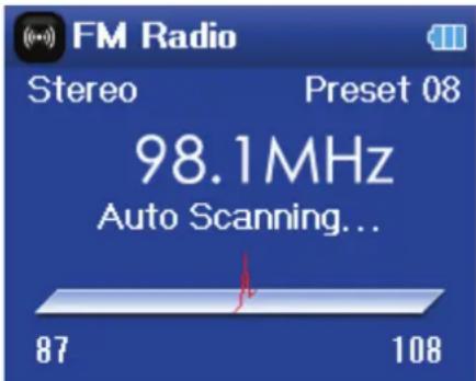 FM Radio Stereo Preset 08 98.1MHz Auto Scanning... 87 108