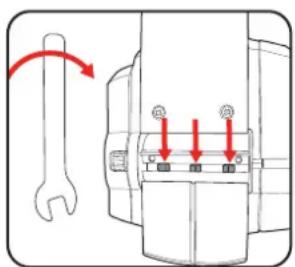 Diagram showing a wrench adjustment with arrows and labels indicating '6#' and '2#' positions on a mechanical component.