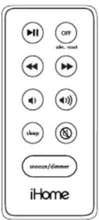 OFF a/b, reset sleep snooze/dimmer iHome