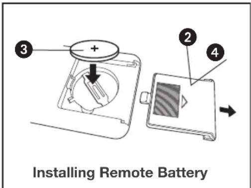 3 + 2 4 Installing Remote Battery