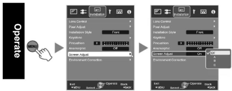 JVC DLA-RS48 - Setting Screen Correction - 1
