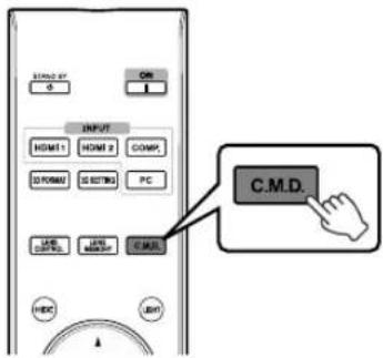 STAND BY 0 OR INPUT HDMI 1 HDMI 2 COMP. SORMU S RDTB PC LMS LMS E MUL C.M.D. HDD JBT