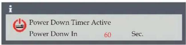 i Power Down Timer Active Power Donw In 60 Sec.
