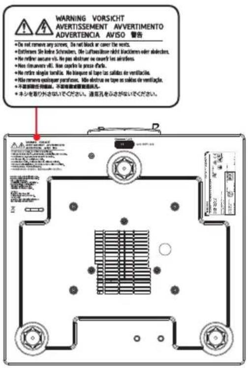 WARNING VORSICHT AVERTISSEMENT AVVERTIMENTO ADVERTENCIA AVISO 警告 • Do not remove any screws. Do not block or cover the vents. • Outbrushes She kinde Schrambers. Die Luftbeefluss nicht blackomen oder abducters. • He retiner ensure vls. He pas abductor ou couvr les airbrushes. • He remover vll. He captures la press darts. • He retire aloigne banilla. He blaque au tape las salidas de ventilables. • Hide remover qualiquer parafuses. Hide electron ou tape as salas de ventilación. • 不需要任何风扇。不要隐藏或需要通讯孔。 • 本シを取り外さないでください。通常孔をふさがないでください。