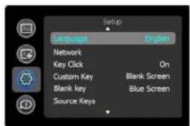 Setup Language English Network Key Click On Custom Key Blank Screen Blank key Blue Screen Source Keys
