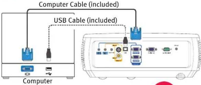 Computer Cable (included) USB Cable (included) Computer