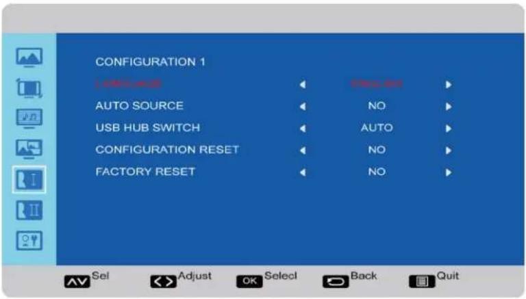 CONFIGURATION 1 Network Auto Source USB HUB SWITCH CONFIGURATION RESET FACTORY RESET