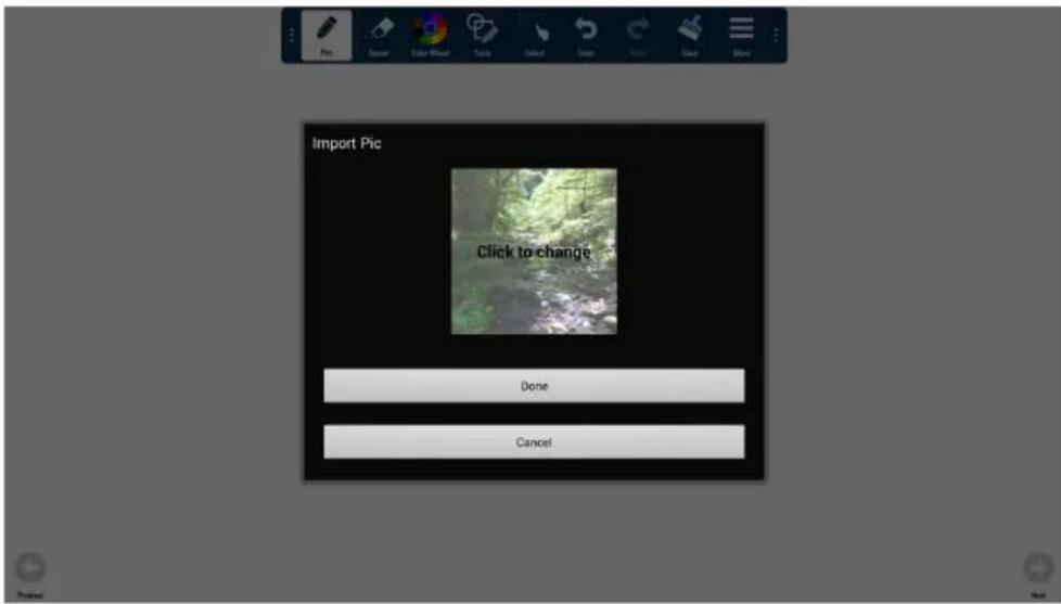 Import Pic Click to change Done Cancel
