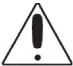 Warning sign with exclamation mark inside triangle, commonly used for safety alerts