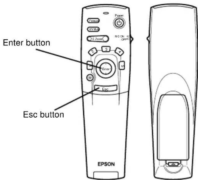 Enter button Esc button EPSON